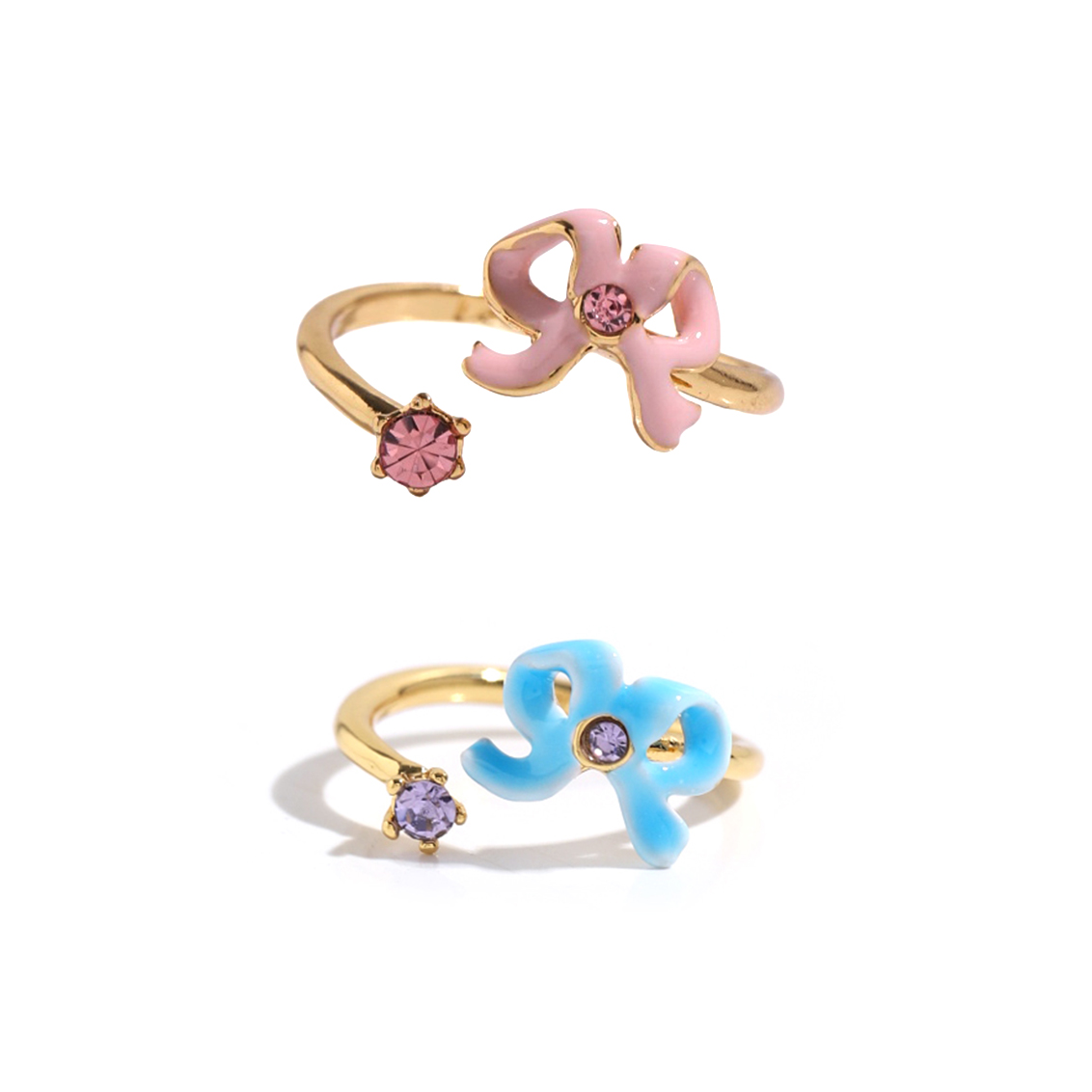 铜合金珐琅戒指 时光礼遇系列蝴蝶结戒指