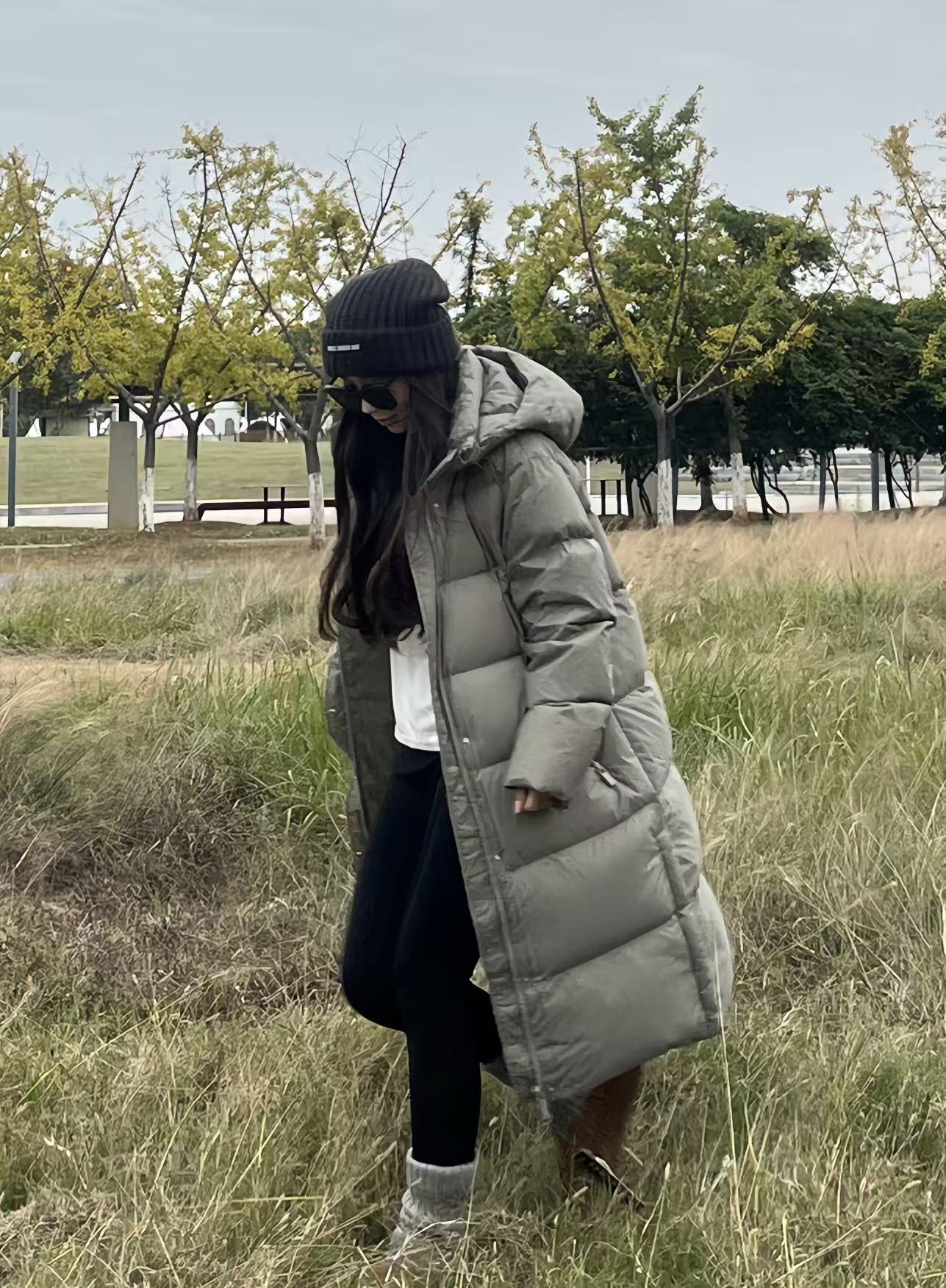 新品男女款休闲风超轻0压感羽绒服95绒过膝长款加厚保暖防风外套