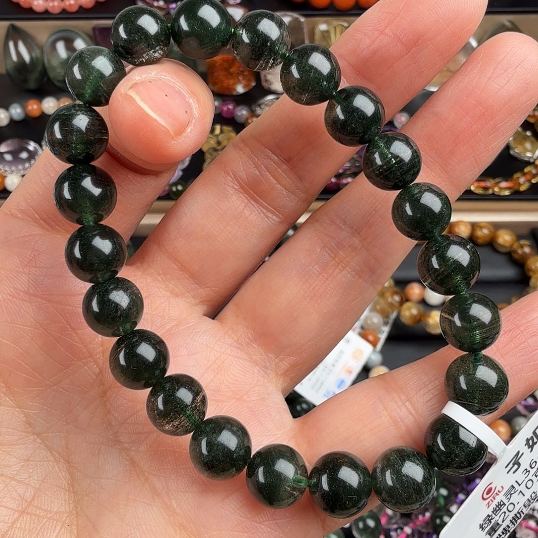 水晶手链未镶嵌天然绿幽灵步步高升千层