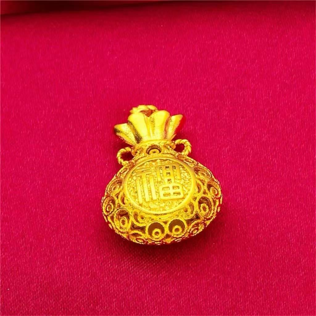 金红阁【徐总】K黄色掐丝工艺镂空钱袋吊坠【SCD07】【非黄金】