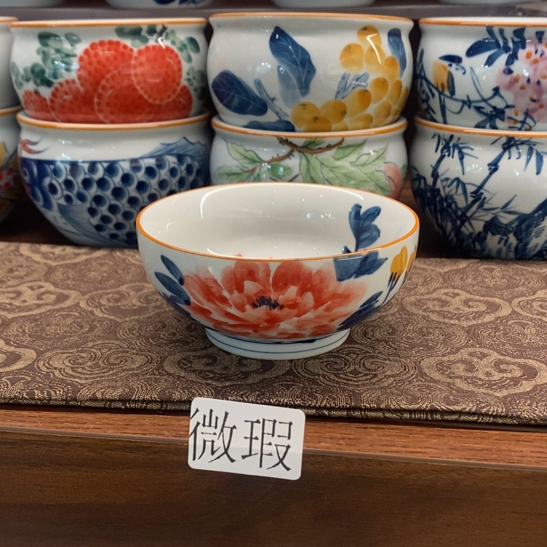 釉下彩老陶泥手工绘制