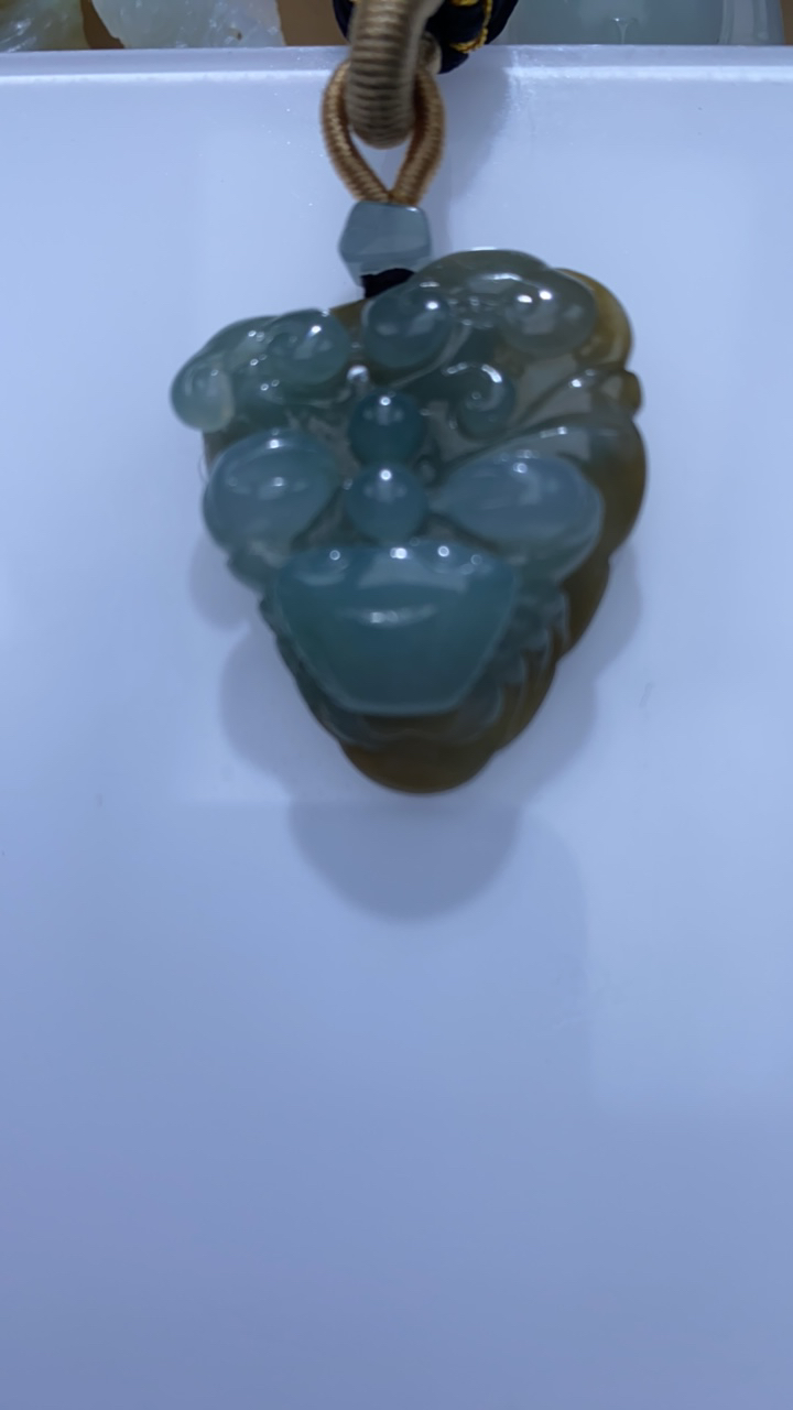 天然缅甸翡翠a货吊坠八方来财