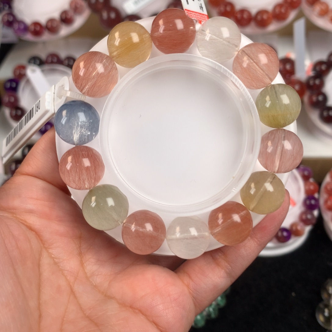 未镶嵌手链水晶钢丝兔毛