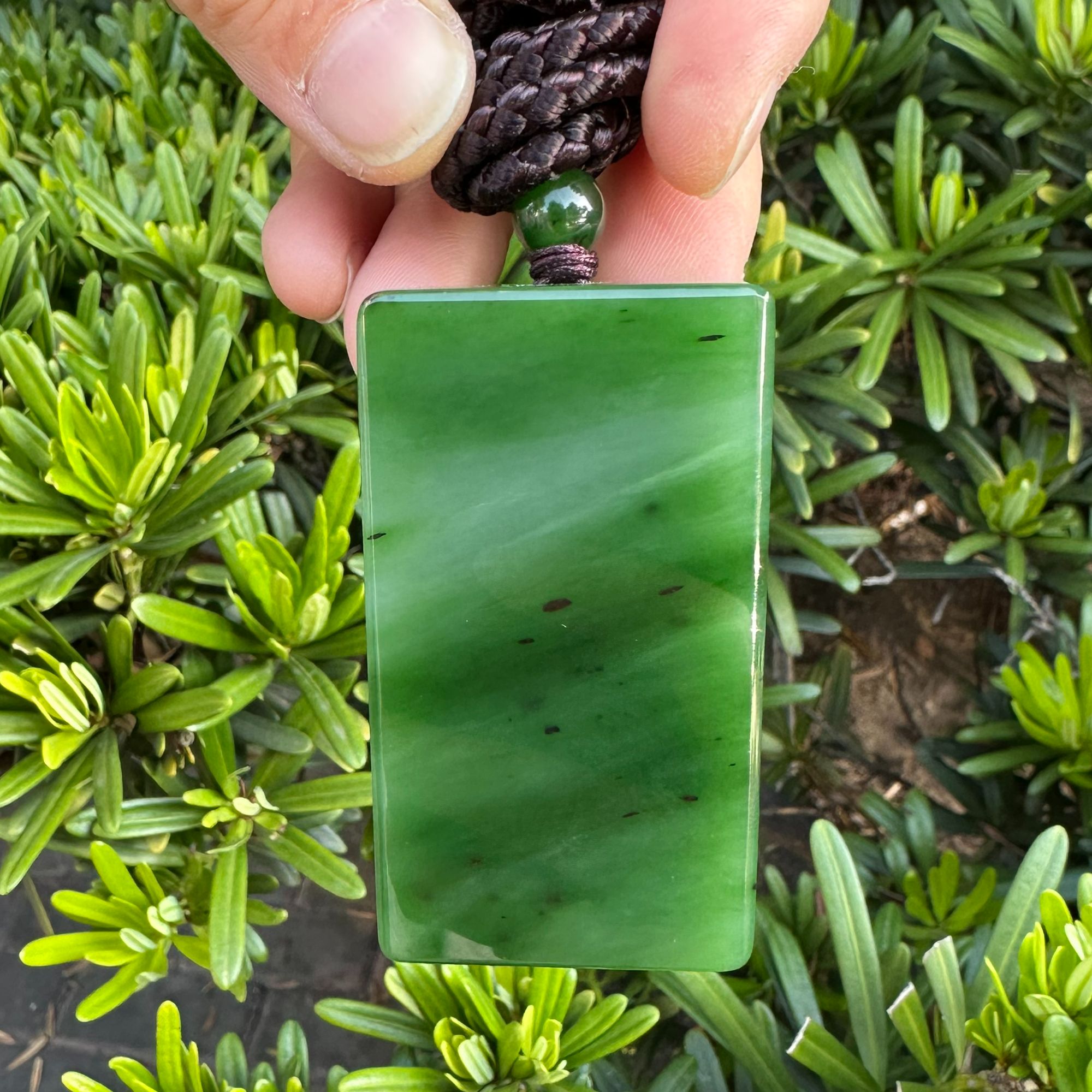 俄七碧玉无事牌60×35厚11重73克（多样性发其一）