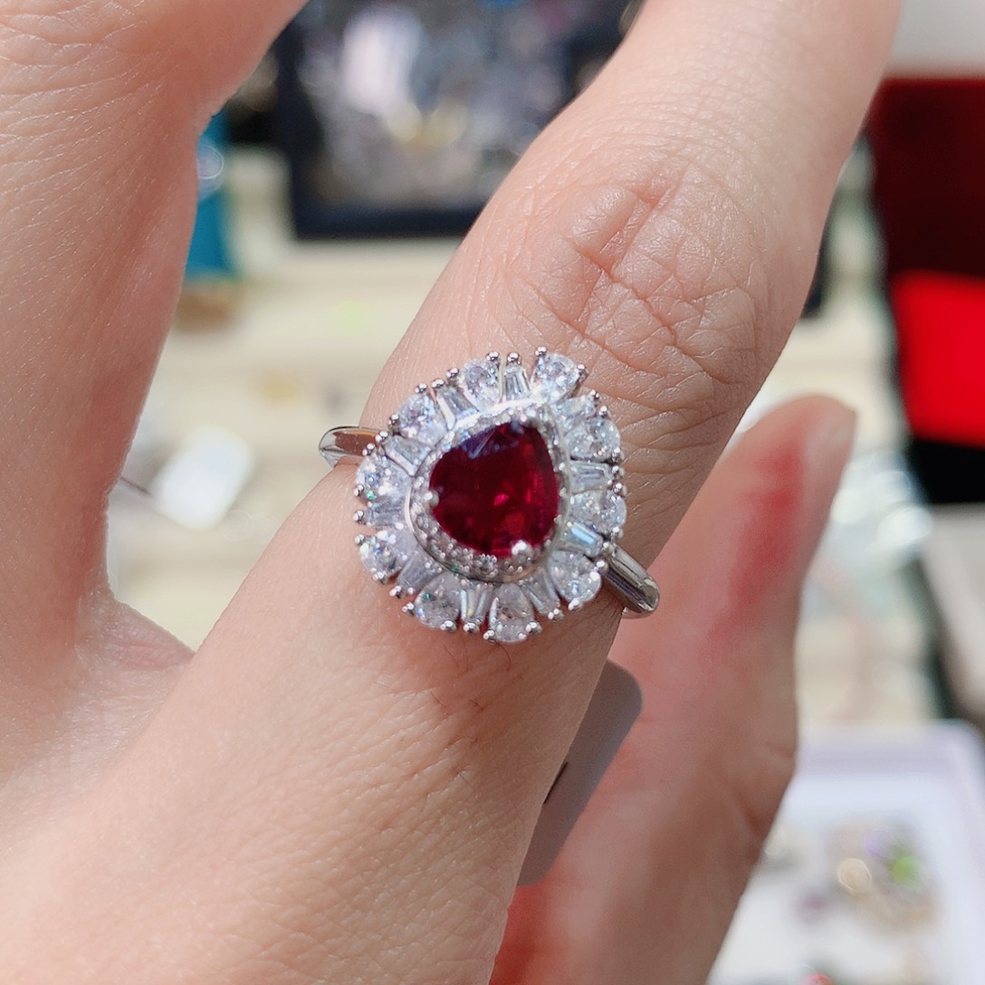 碧玺戒指戒指银S925镶嵌