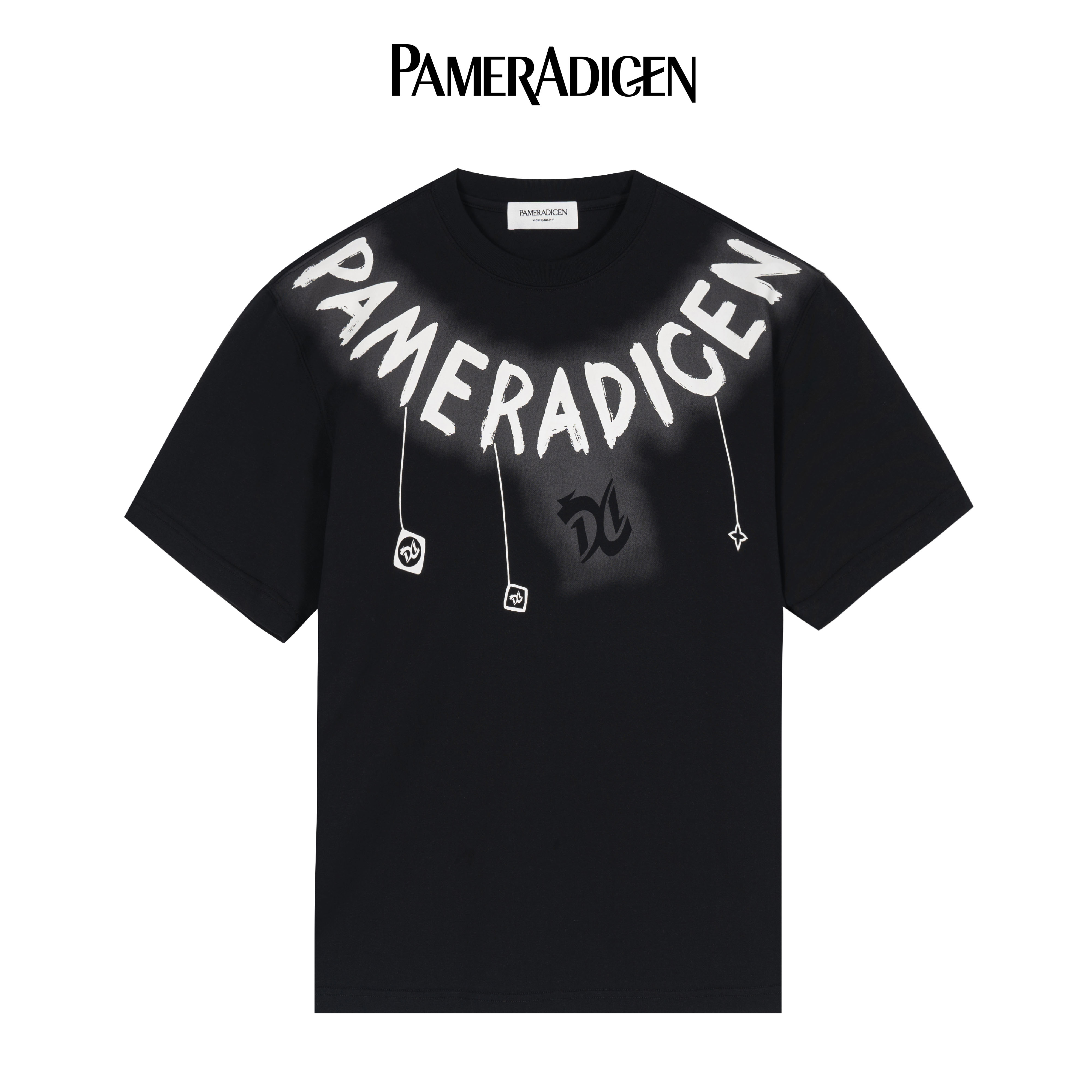 DS夏季25S新品美式潮流短袖男女宽松涂鸦字母印花T恤年轻时尚百搭