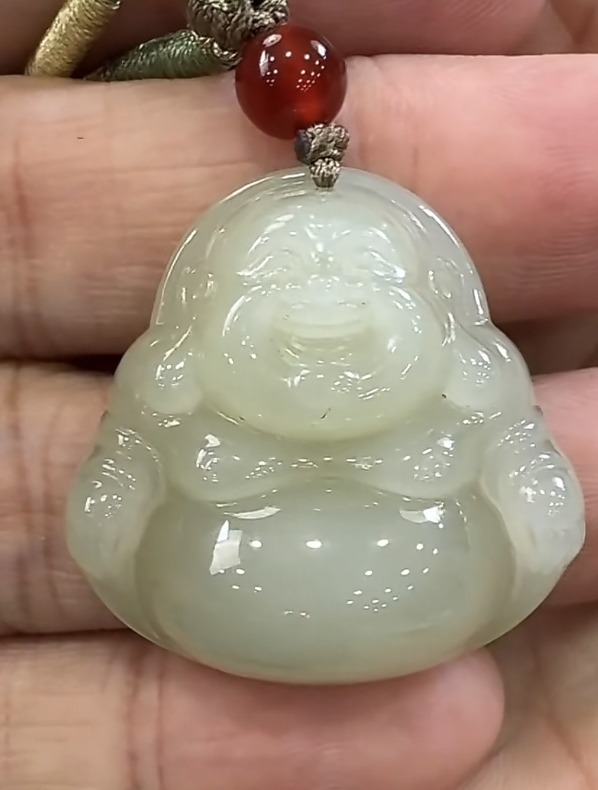 【倔老头精品】和田玉佛公吊坠配绳