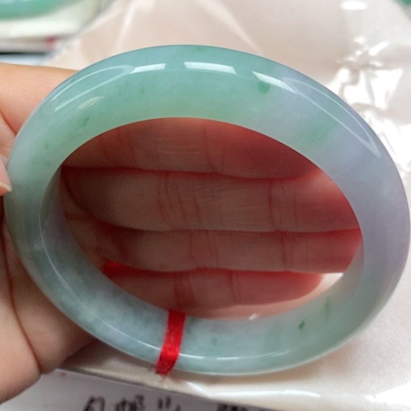 【闪购商品】翡翠手镯未镶嵌冰胶春彩手镯5657圈23号