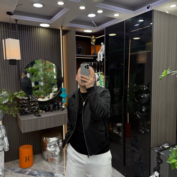SH轻奢时尚高定男士雅痞商务三角标拉链休闲夹克外套 59011