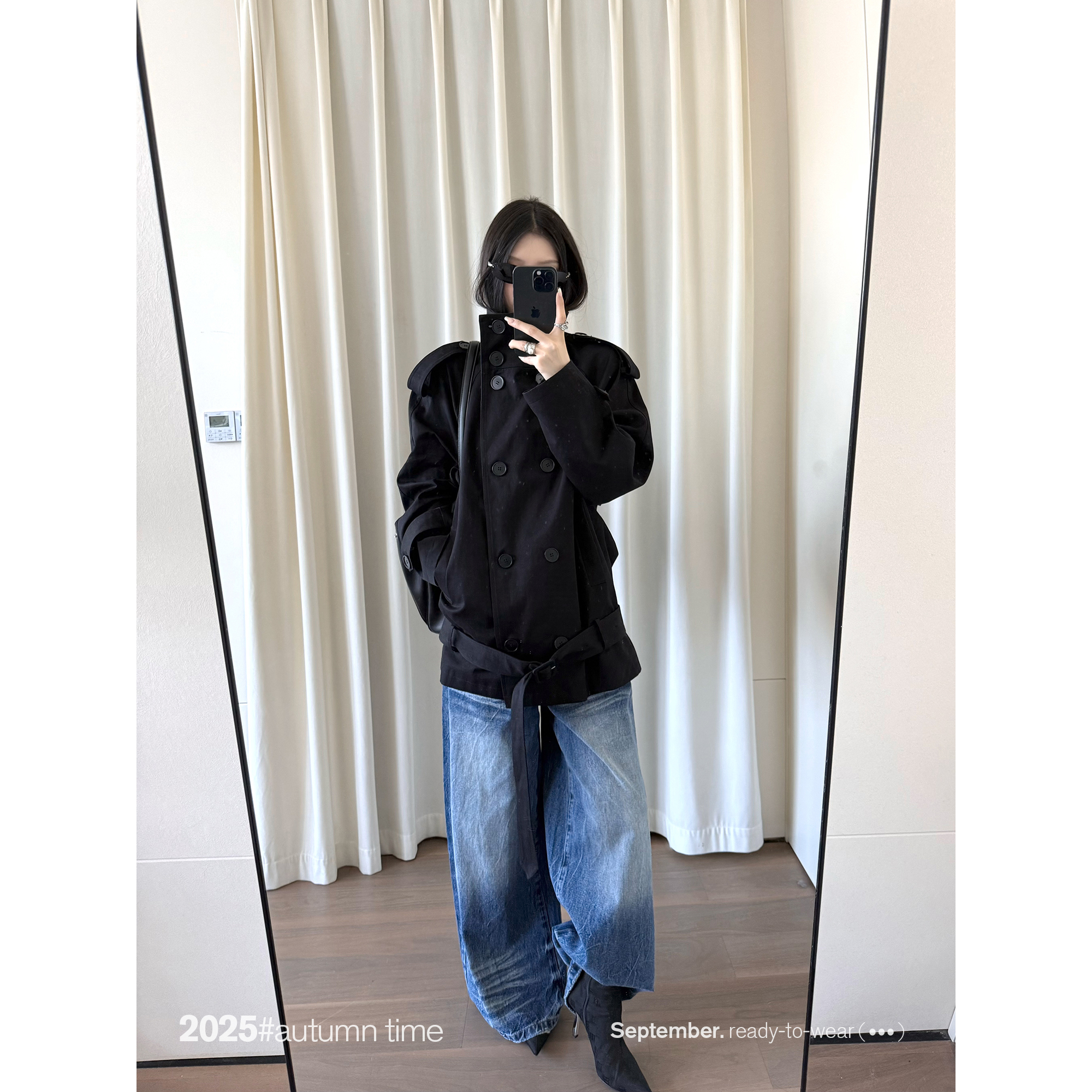 SUNONEONE 【廓形序曲】立领大阔版中长款双排扣风衣外套女 D0326W