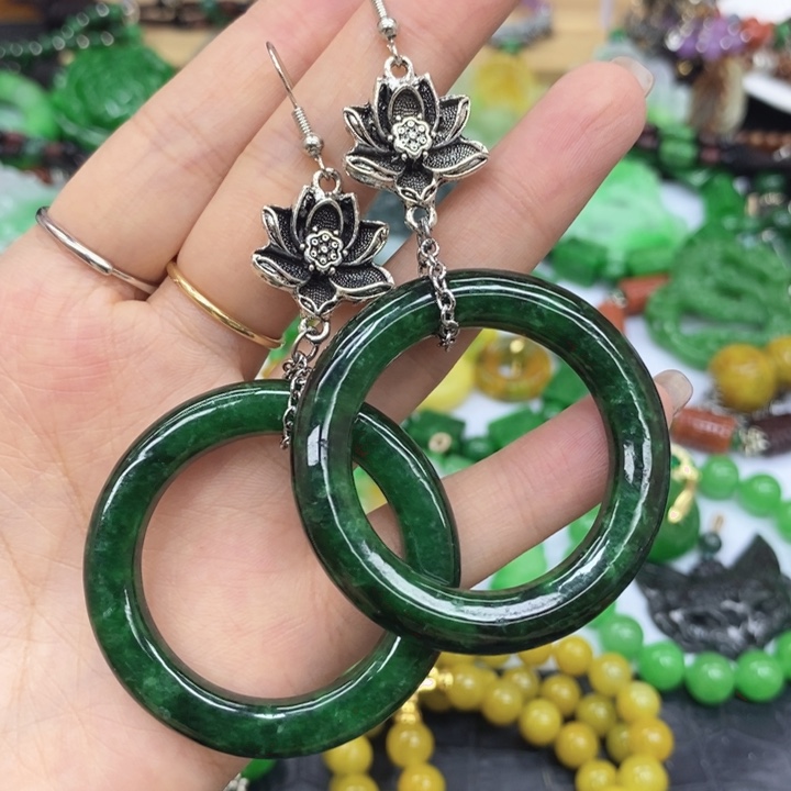 翡翠未镶嵌耳饰耳坠3