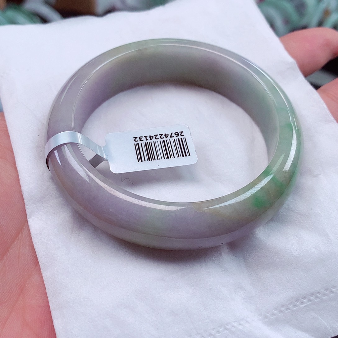 翡翠手镯未镶嵌圈口58肥轮