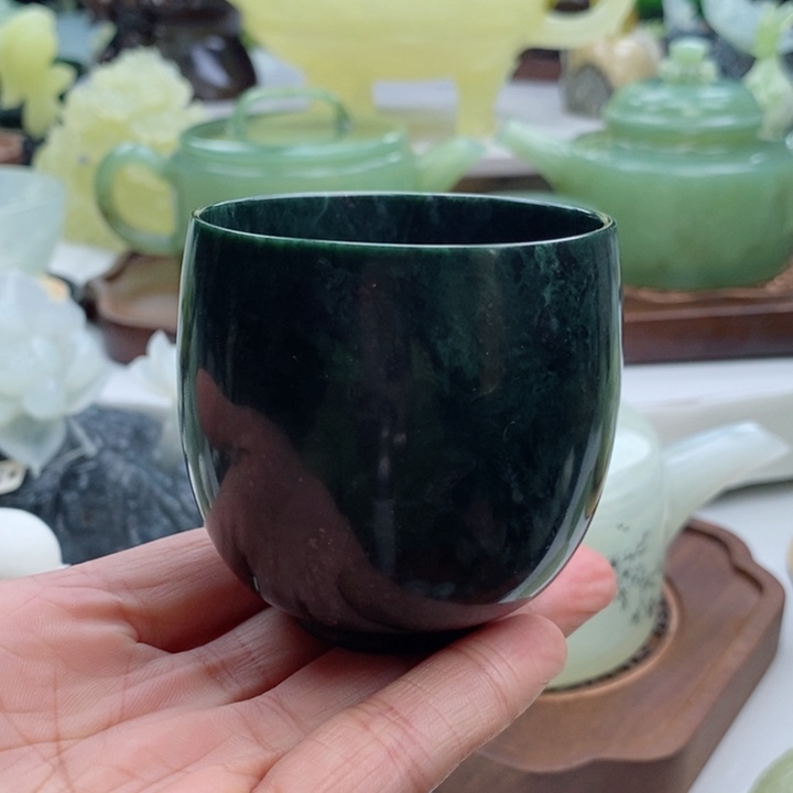 岫玉四大名玉茶杯120毫升未镶嵌