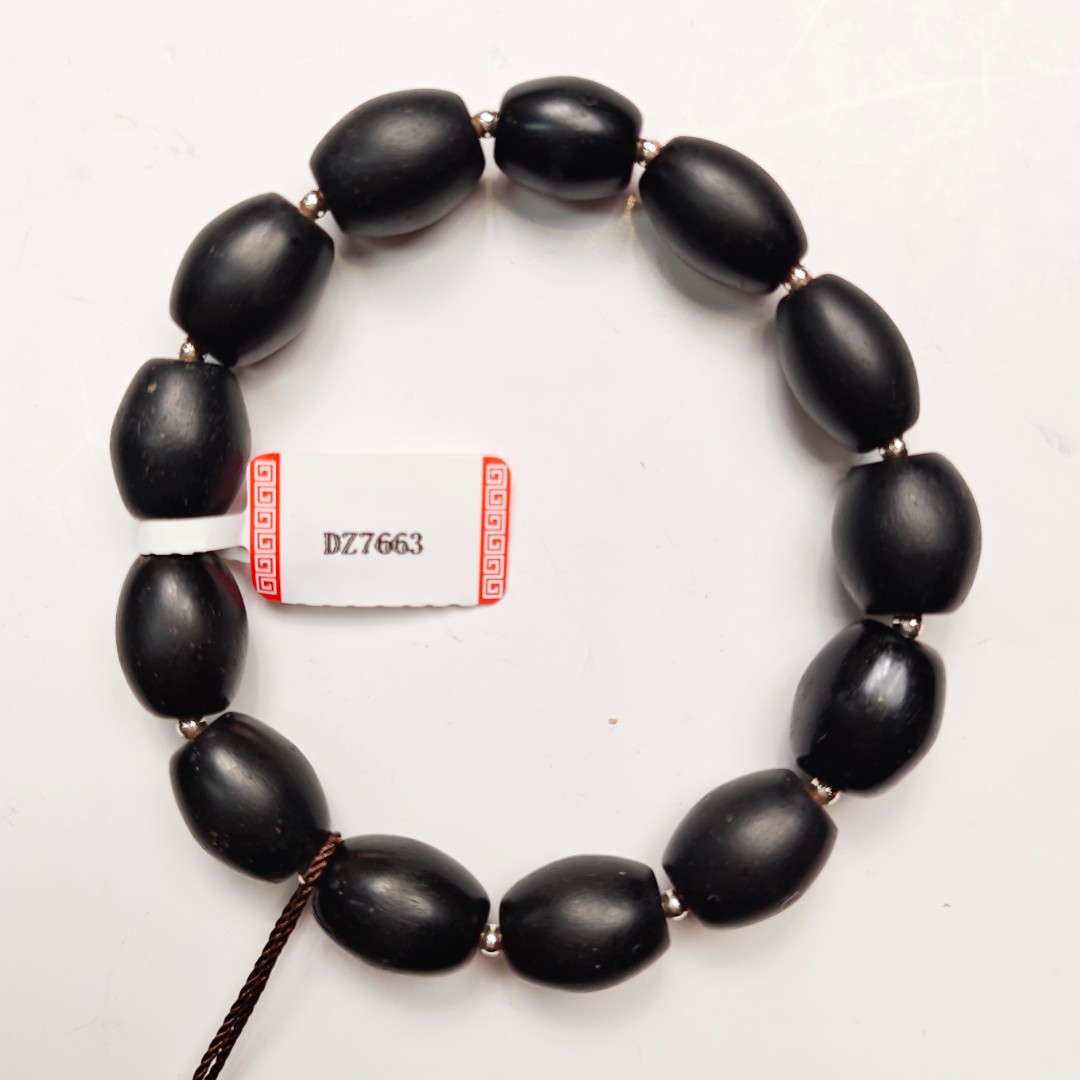 【宝韵】 老型 雪巴琉璃 黑珠手串 KC7663