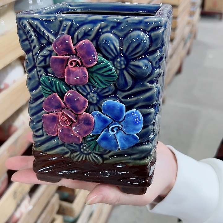 有孔.凑满10元发货多肉陶瓷花盆！