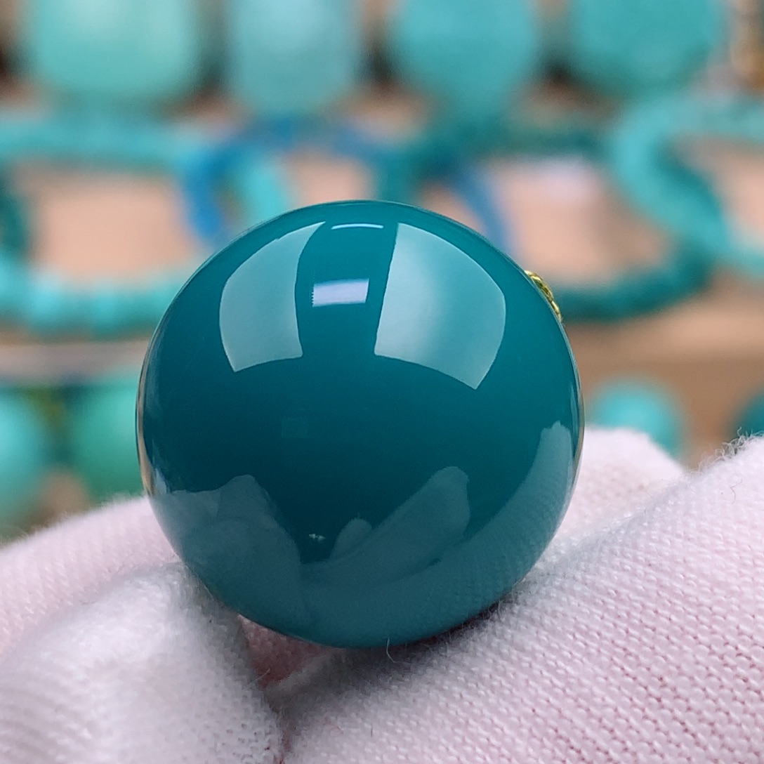 绿松石珠宝奇石未镶嵌17.8mm