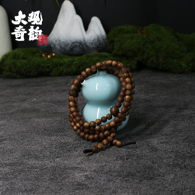 沉香【繁星赶月】G级5mm圆珠多圈沉香手串饱满海南产区品质天然大观