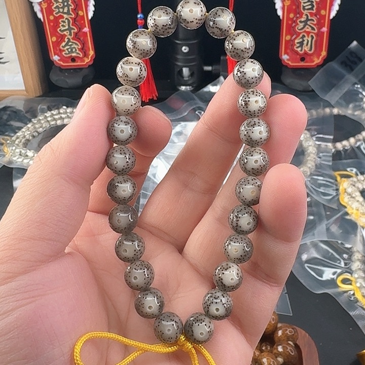 星月菩提手串黑冰圆珠手持