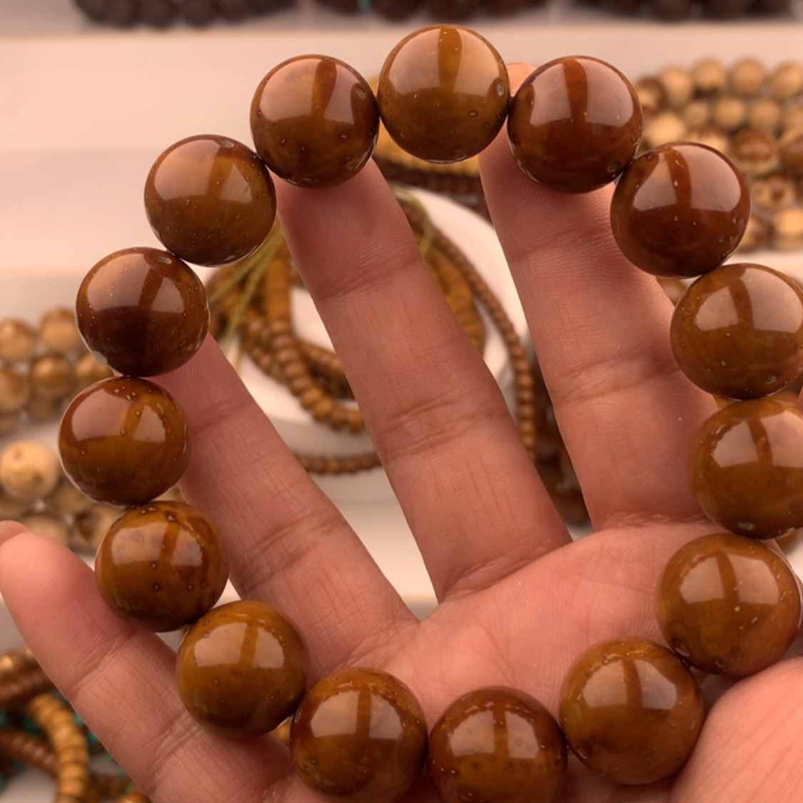 【闪购商品】紫金鼠手串@**跑半实心光珠15