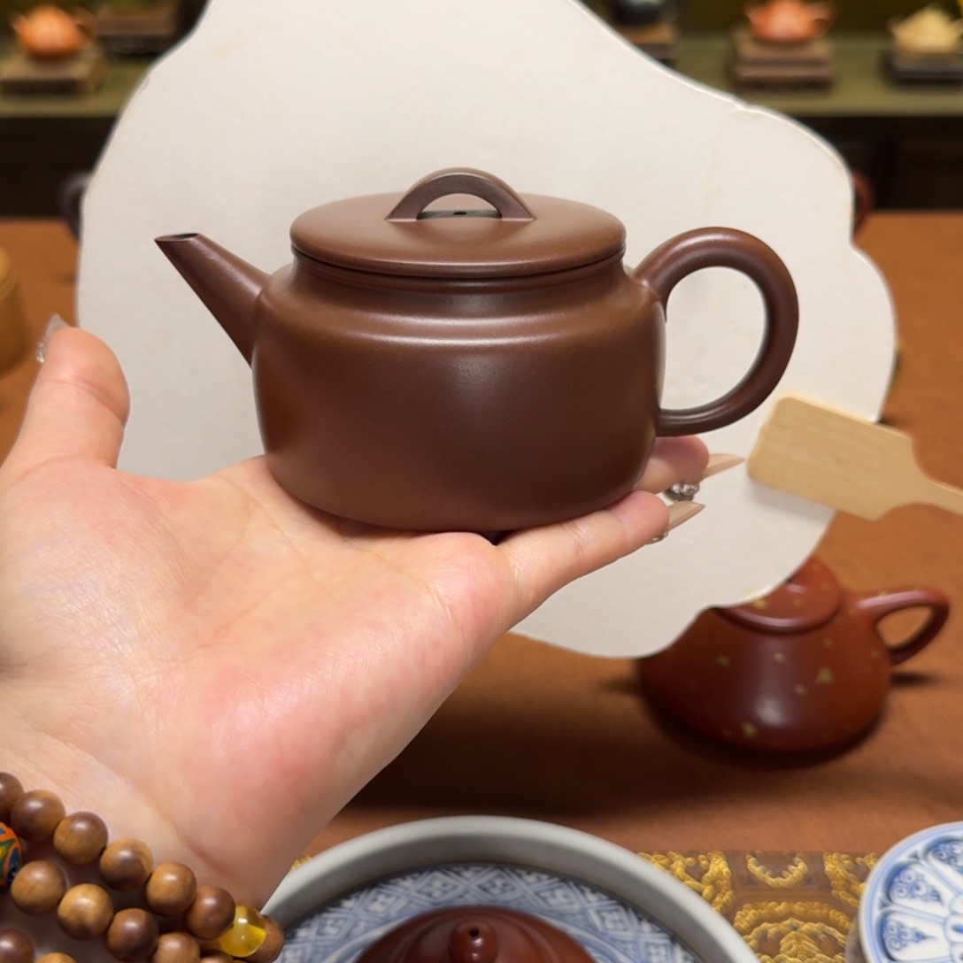 紫砂茶壶200cc，老紫泥，全手工制作