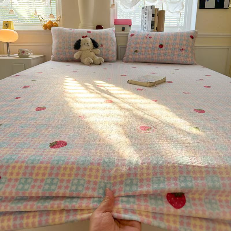 原棉纱【床盖】春秋四季通用 绗缝夹棉多功能床品家用 舒适床盖亲肤