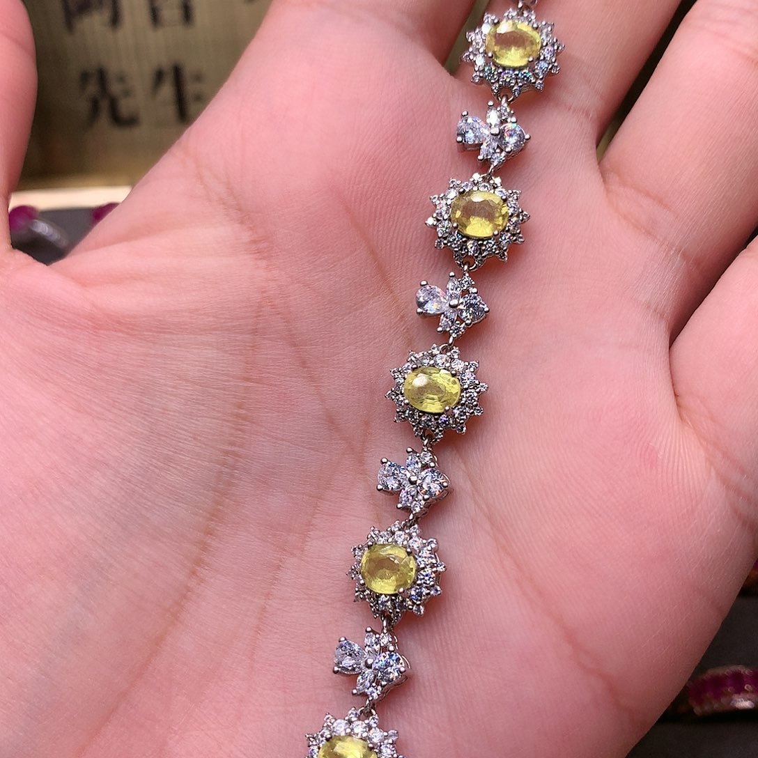 蓝宝石手链银S925镶嵌