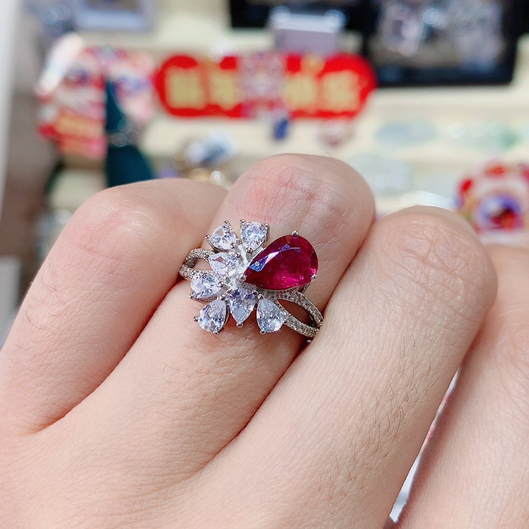 碧玺戒指戒指银S925镶嵌