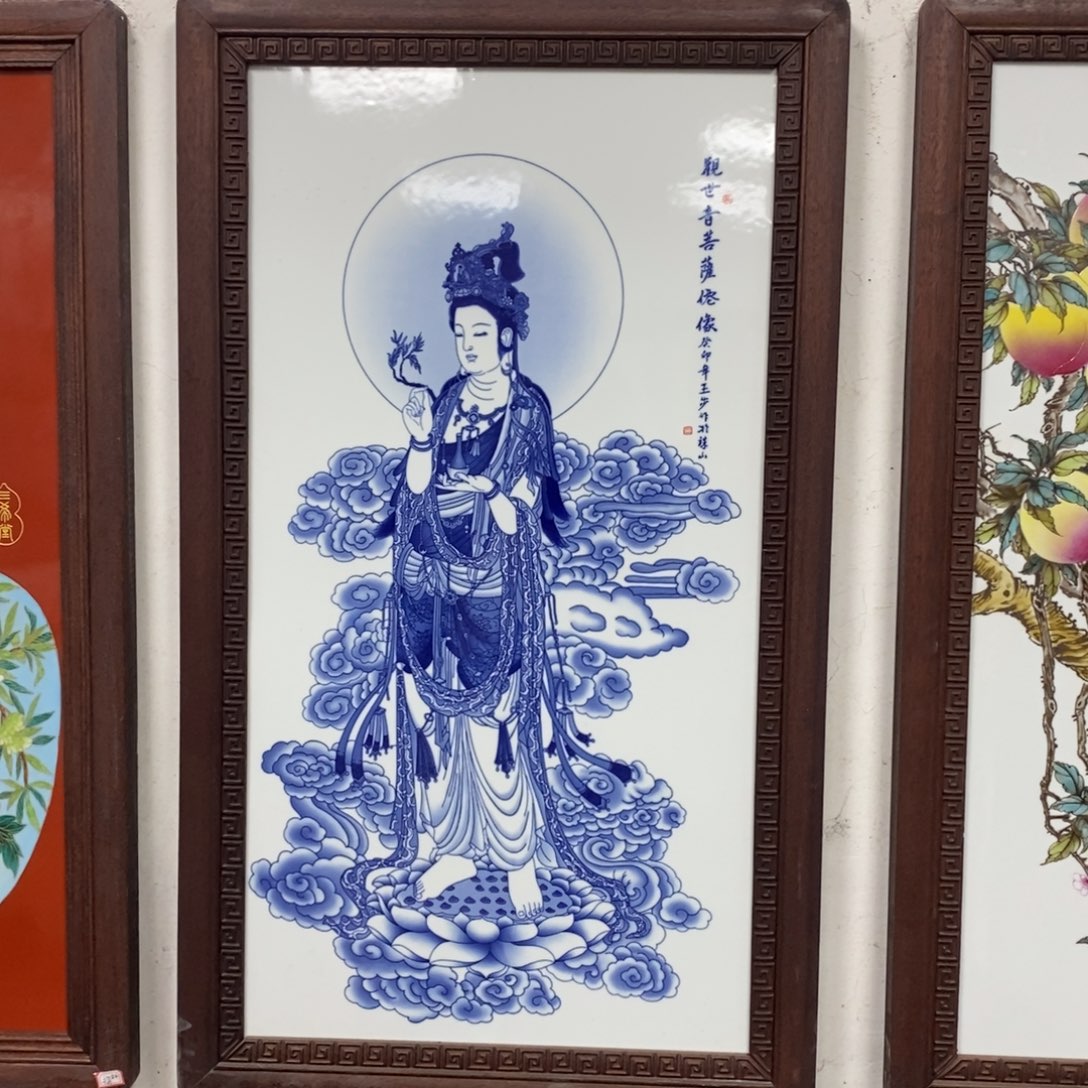 瓷片景德镇瓷板画柴窑烧制90*52