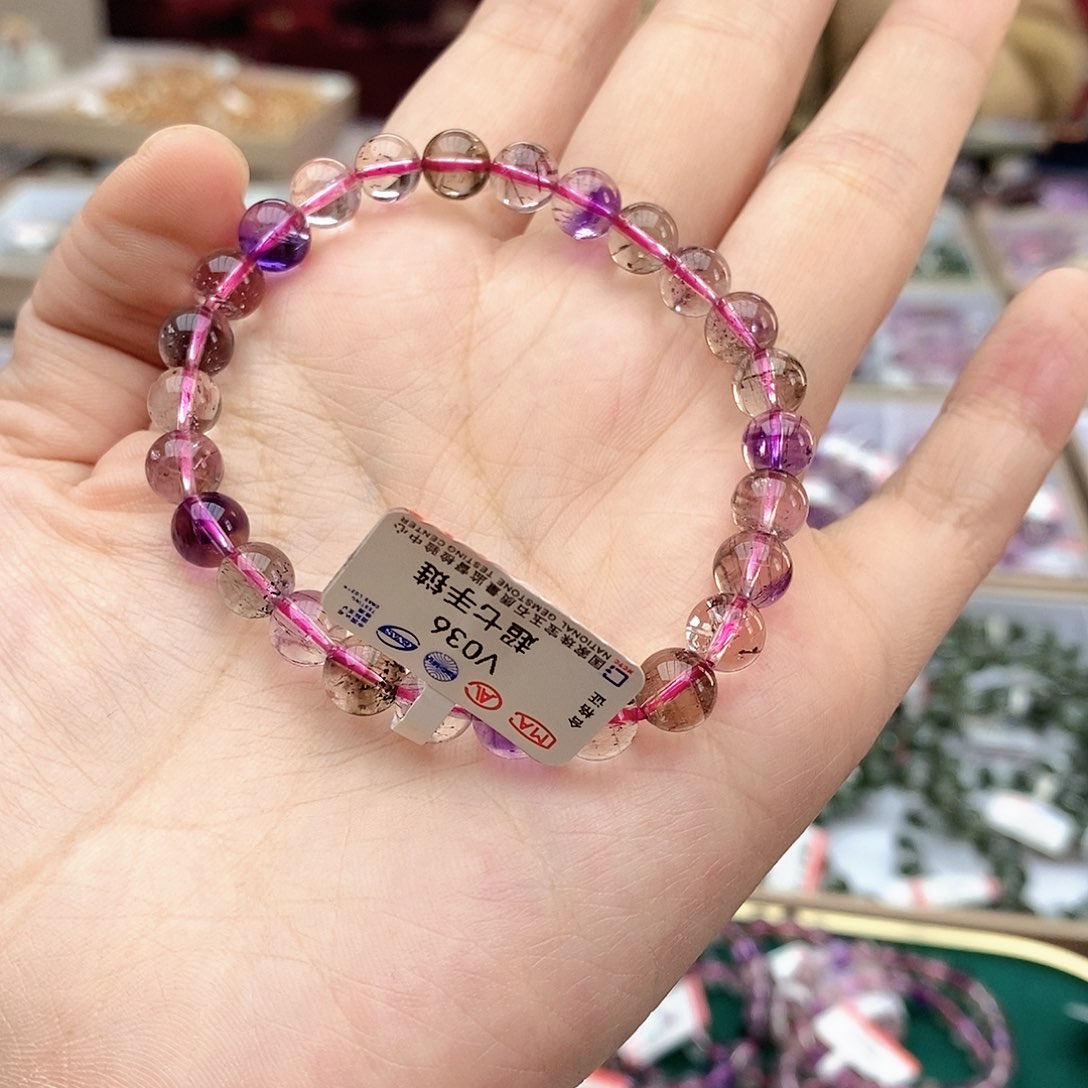 水晶手链未镶嵌V036超七手串