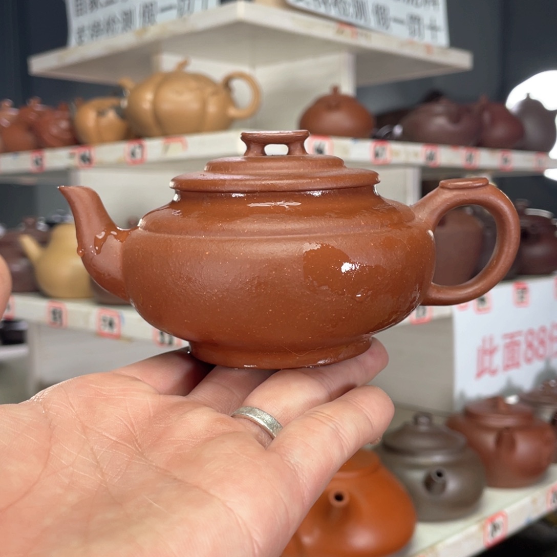 紫砂茶壶降坡半手工180毫升
