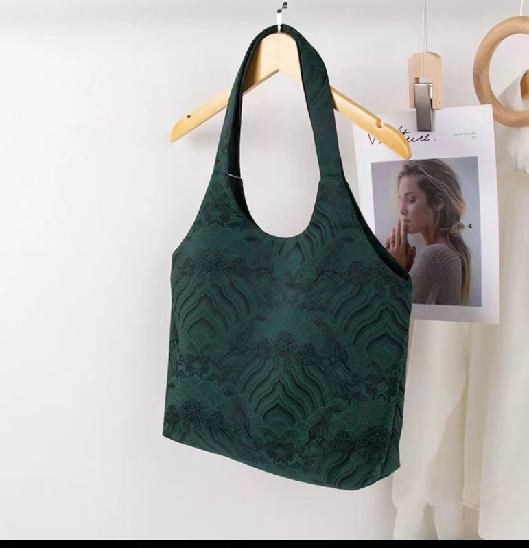 香云龙鳞纹提花老料女士重工拉链托特包手工高档提花