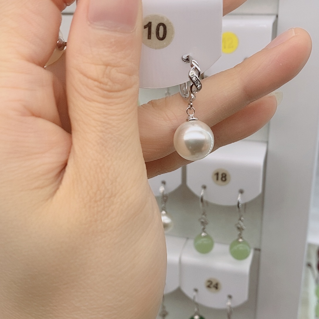 925银12毫米白贝珠