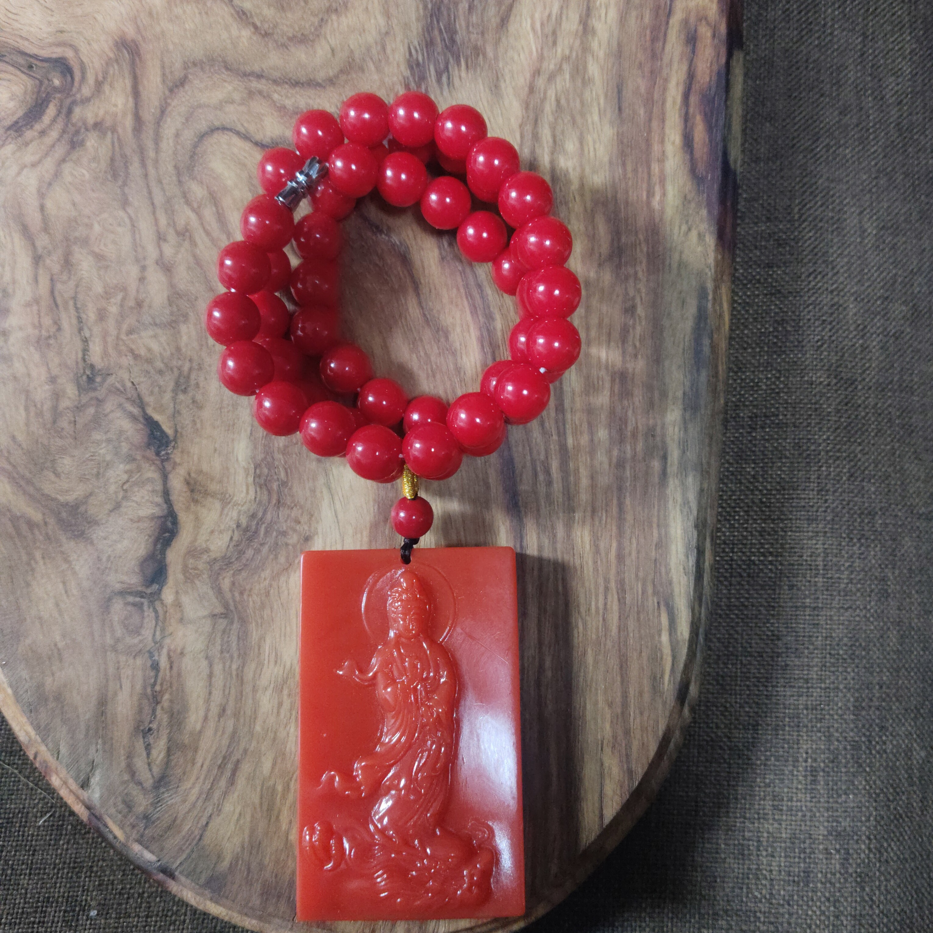 00517号观音吊坠定制木料