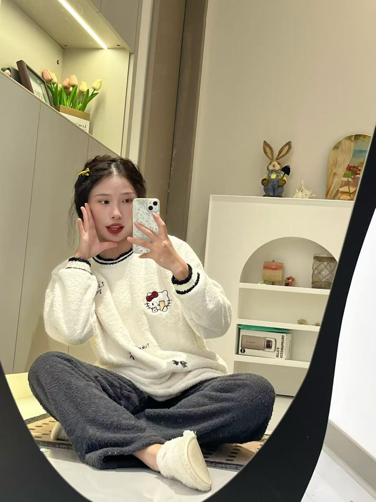 编码备注链接RUIRUI2025秋冬新款韩系慵懒宽松大版减龄家居服睡衣