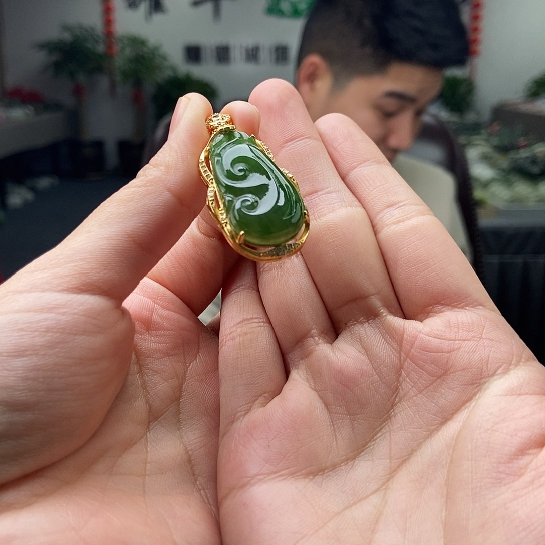 和田玉颜色多样性发拍一发一银S925镶嵌