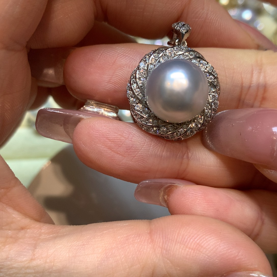 海水珍珠颈饰银S925镶嵌