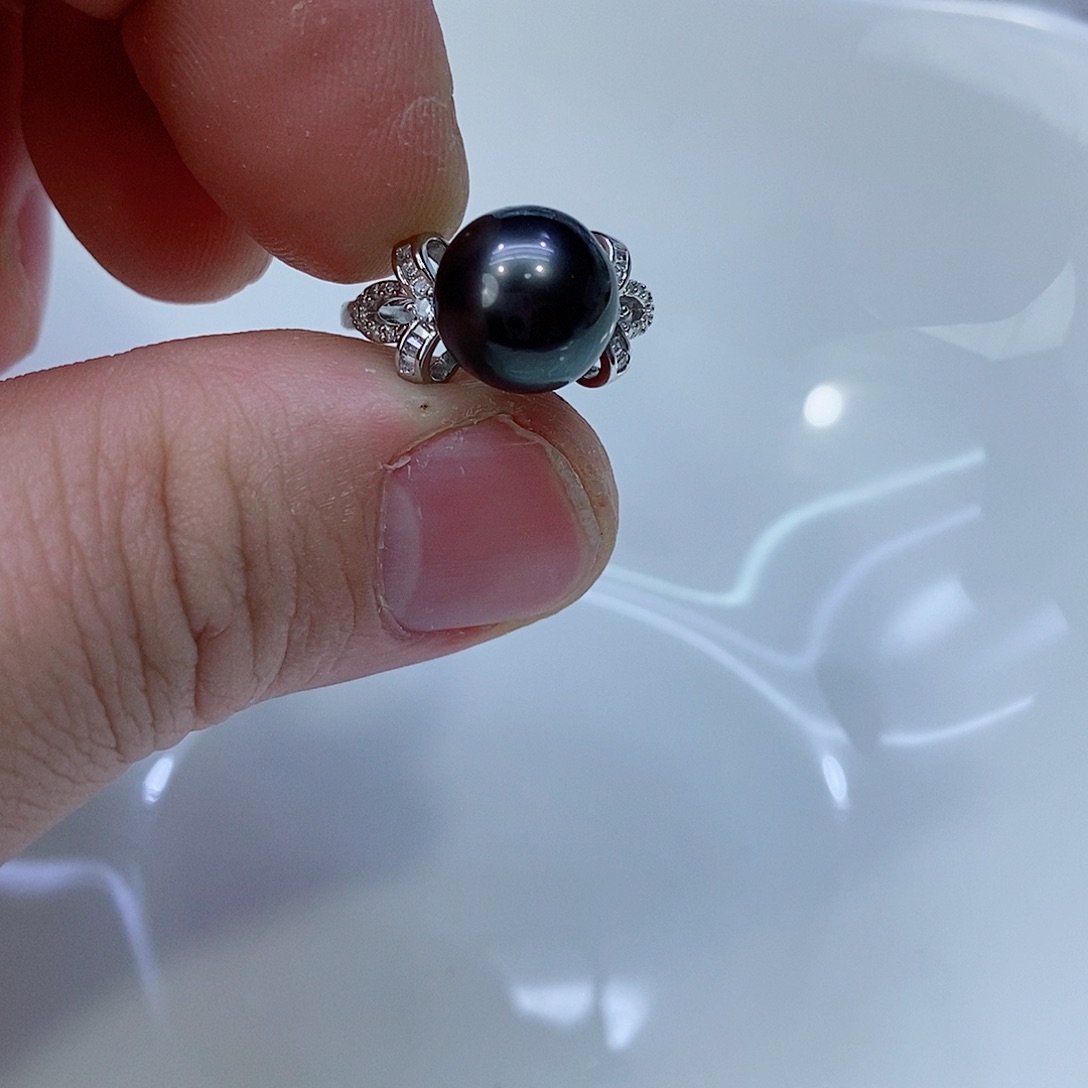 海水珍珠戒指银S925镶嵌