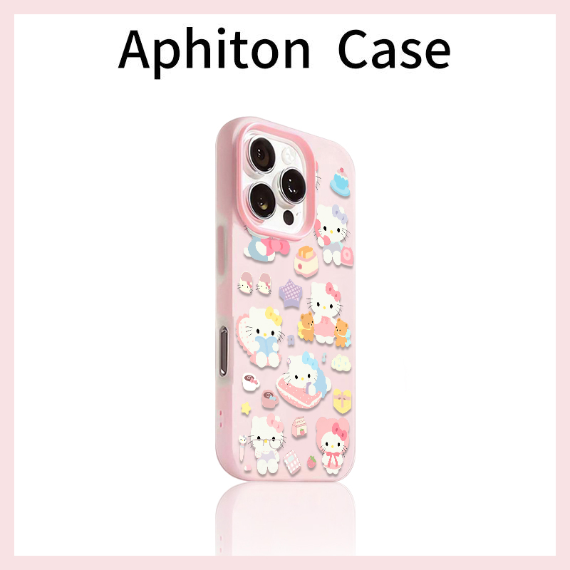 奥菲顿可爱多只凯蒂适用苹果16肤感手机壳华为P70vivoppo小米1514
