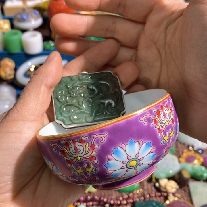 瓷片淡*精美好好看漂亮大器