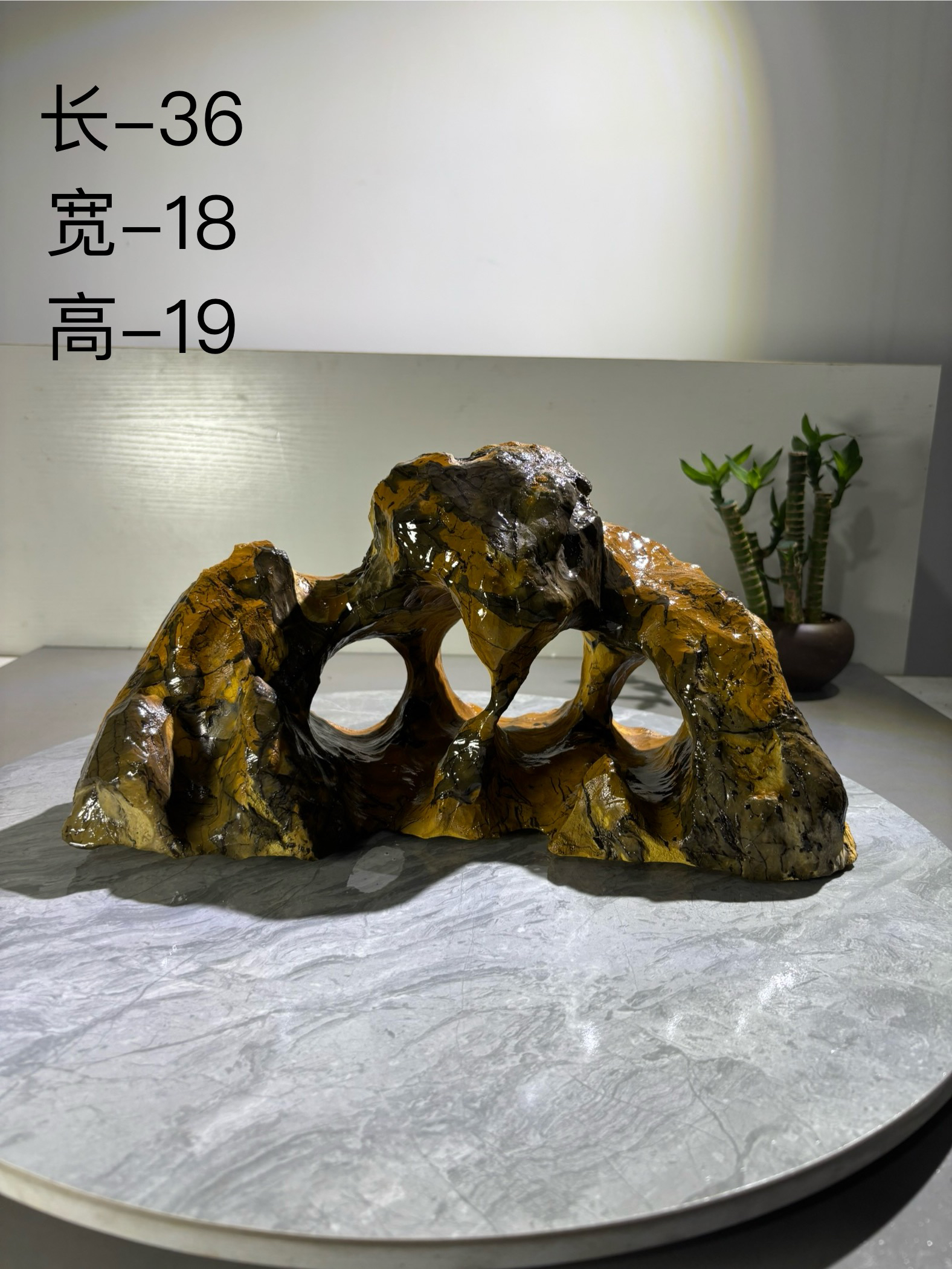 鱼缸造景山峰石，一石成景，灵璧石山峰摆件，石来运转