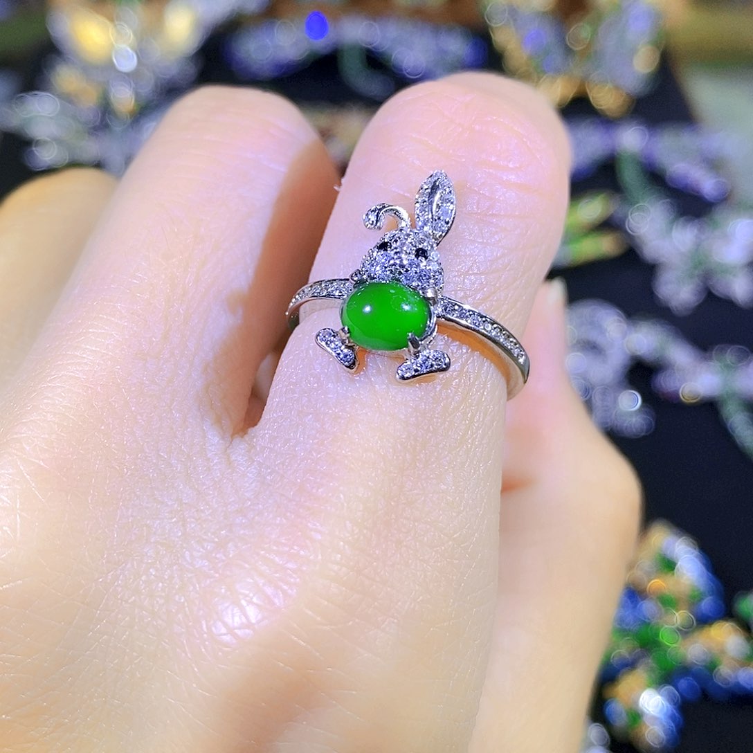 吊坠(不含链)银S925镶嵌翡翠