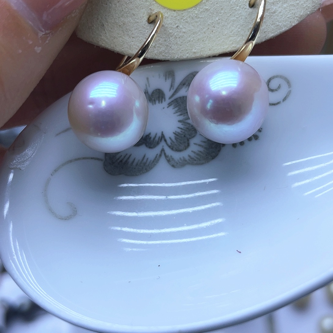 淡水珍珠耳饰银S925镶嵌