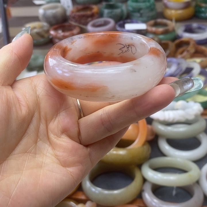 石英质玉手镯足银镀金镶嵌墨*