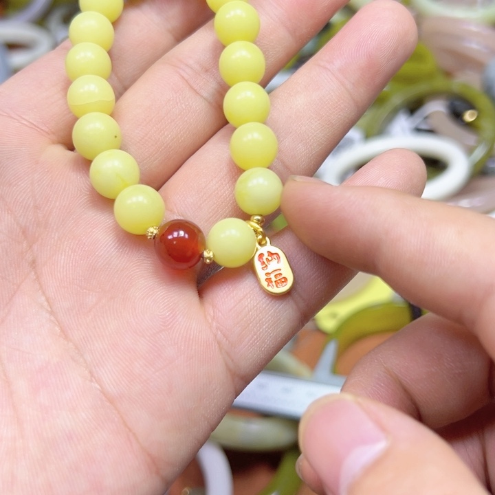 未镶嵌蛇纹石玉手链