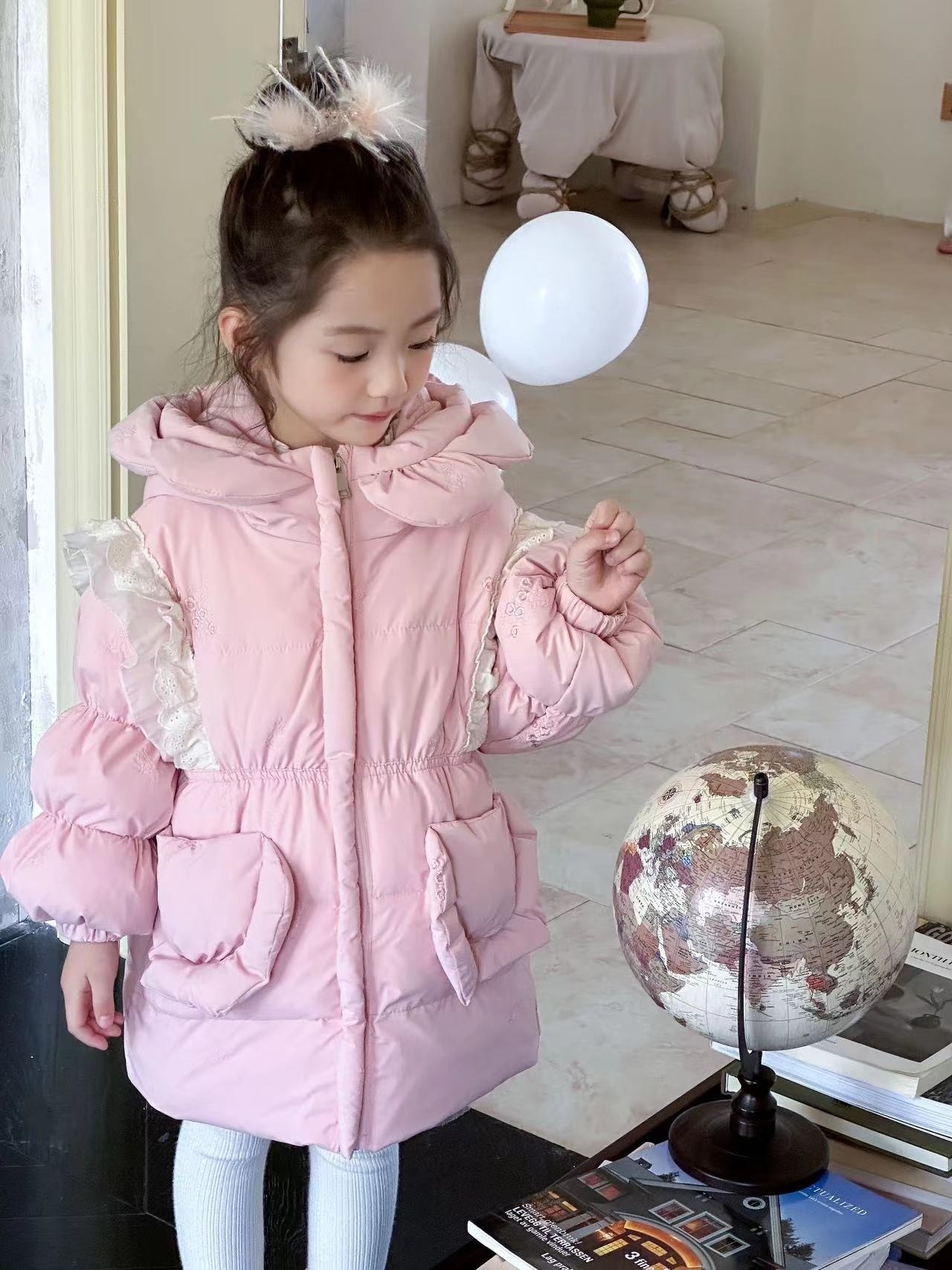 A301-A340冬季时尚儿童连帽洋气加厚防保暖寒服(110-150)