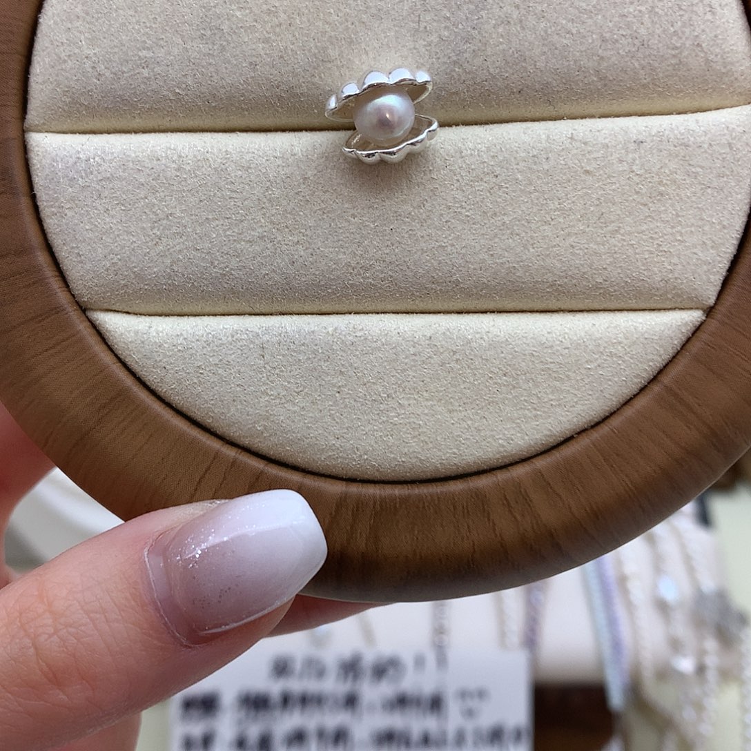 淡水珍珠耳饰银S925镶嵌