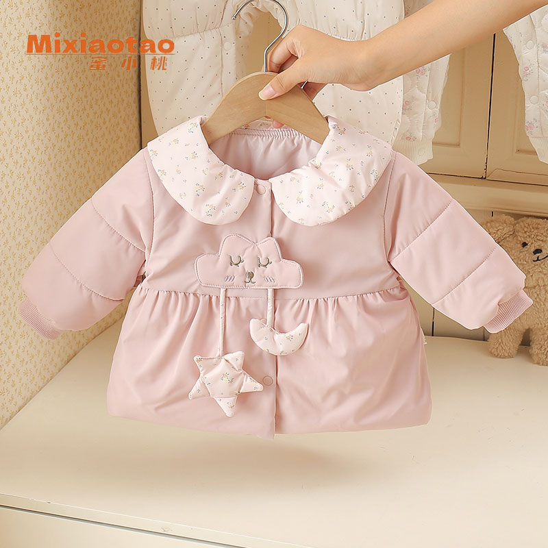 星月外套宝宝新生儿韩版婴儿外穿加绒保暖婴童婴幼儿童童装衣服