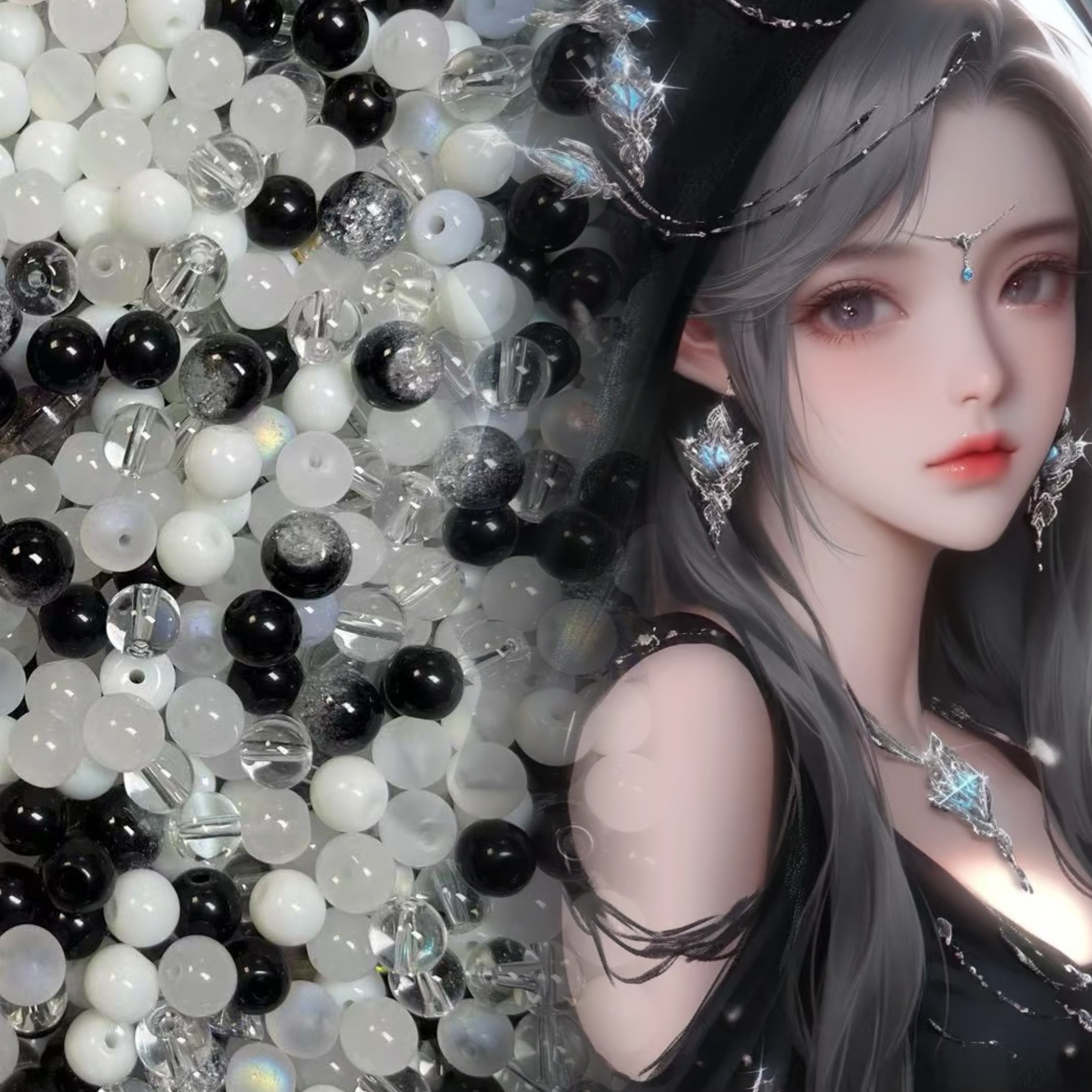 【暗夜天使】琉璃珠串珠散珠DIY精选饰品混款