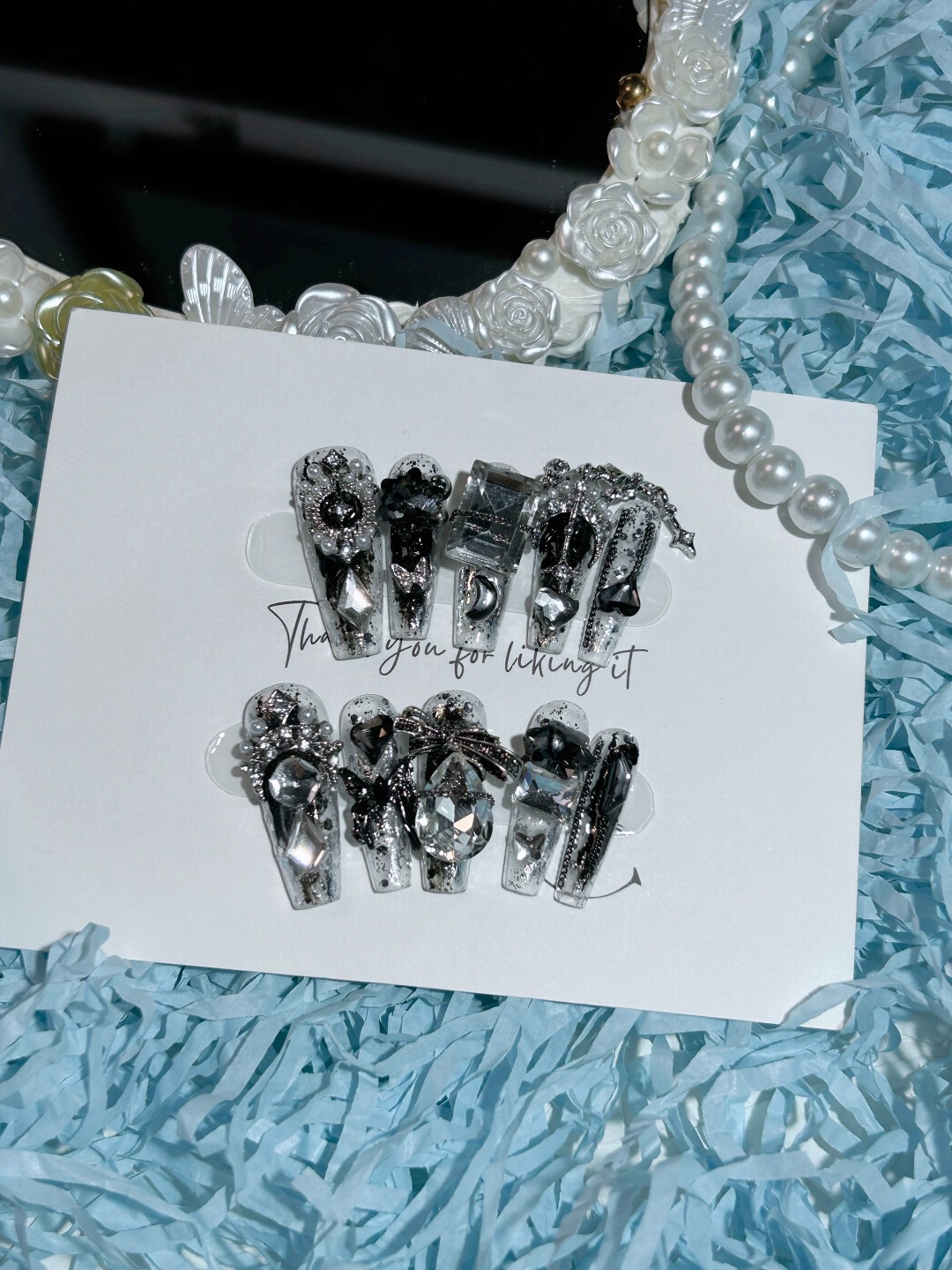 【一号链接】纯手工气质带钻纯欲显白温柔日常穿戴甲