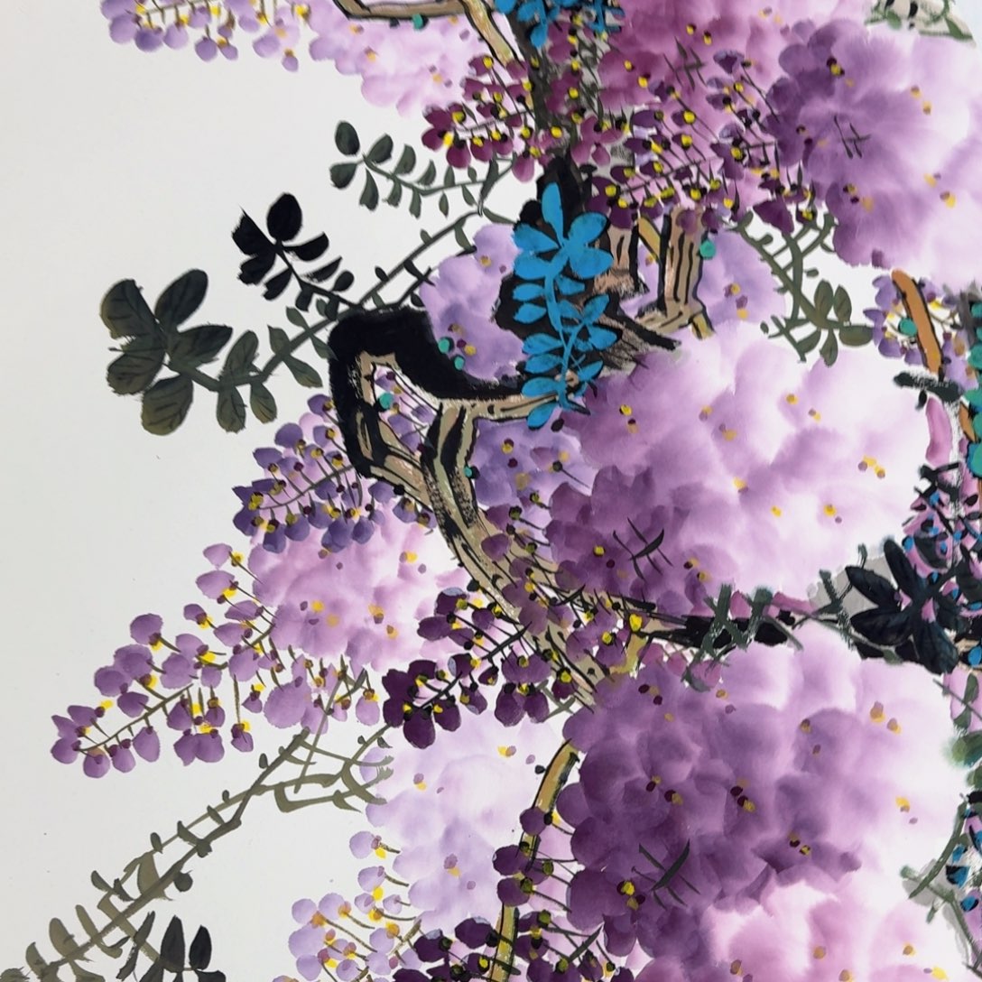 国画纯手绘山水花鸟作品